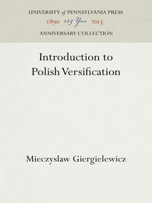 cover image of Introduction to Polish Versification